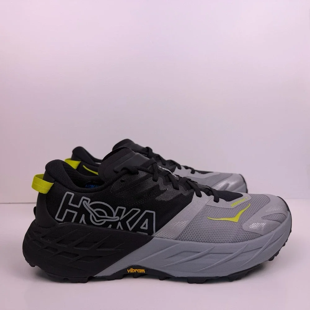 Hoka One One Speedgoat 7 Trail Running Shoe Men's Size 10D Black/Gray Sample